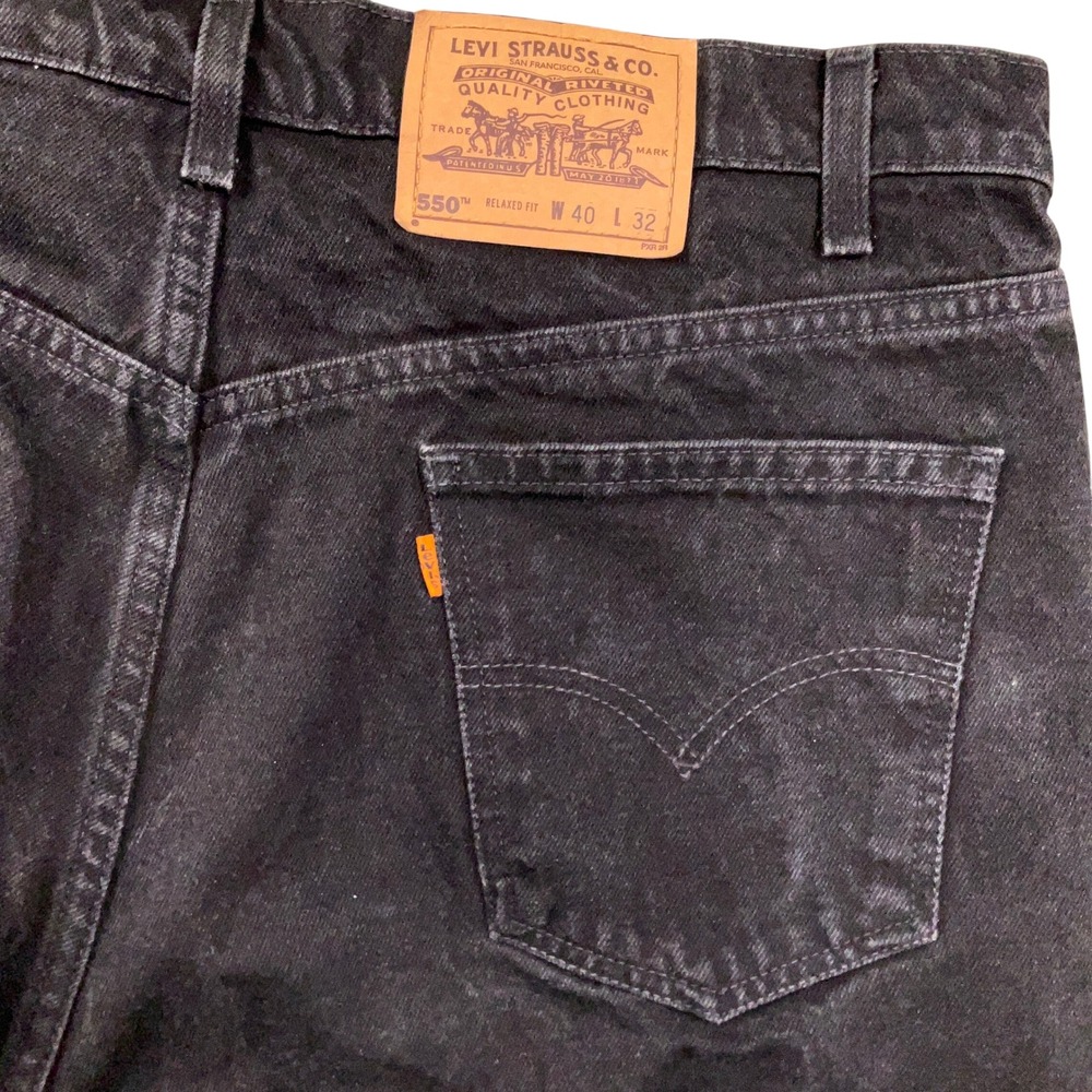Vintage Levis 550 Jeans Mens 40W 32L‎ Black Orange Tab Relaxed Fit Tapered 90s